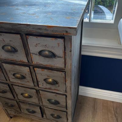 Shabby Chic Store Bin, Gray Blue 