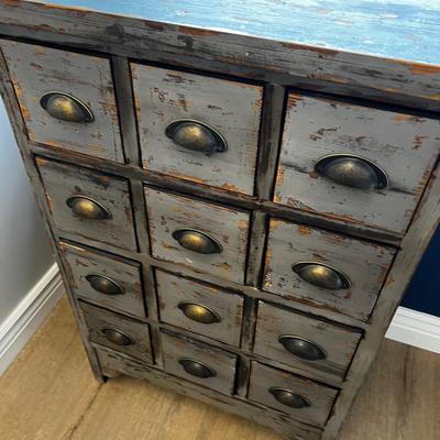 Shabby Chic Store Bin, Gray Blue 