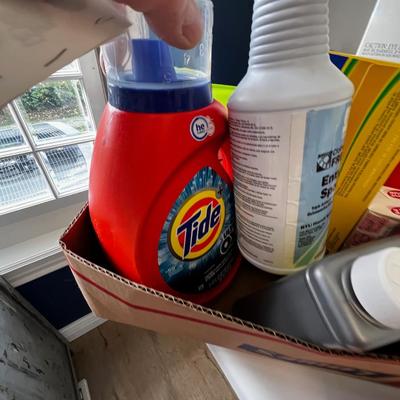 Box full of Landry Supplies 
