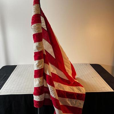 1 Cotton Embroidered Stars on a Pole FLAG