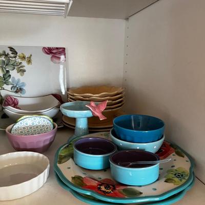 2 Shelves Full of China and Serving 