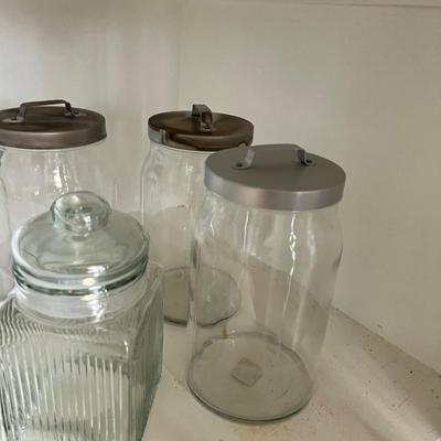 Covered Glass Canister and Water Bottle for Refrigerator 