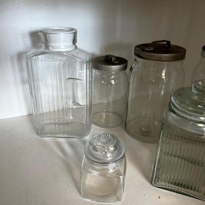 Covered Glass Canister and Water Bottle for Refrigerator 