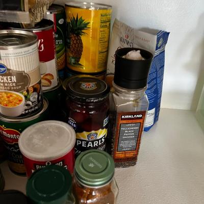 Small Pile of Canned Food and Spices. 