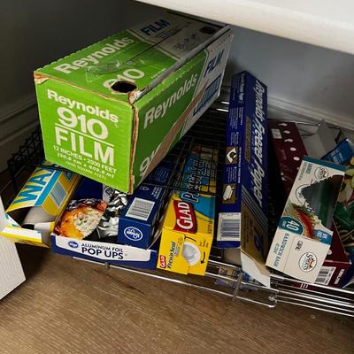 Saran Wrap, Foil and Rolling Cupboard Shelf. 