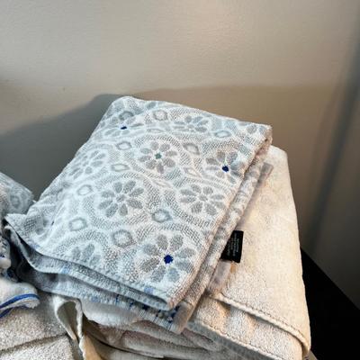 Large (garbage Bag Size) lot of Bath towels and accessories. 