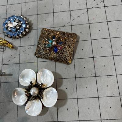 Antique Pins Including a Fabulous Rhinestone POODLE