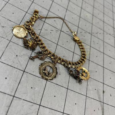 12K Gold Filed Charm Bracelet 