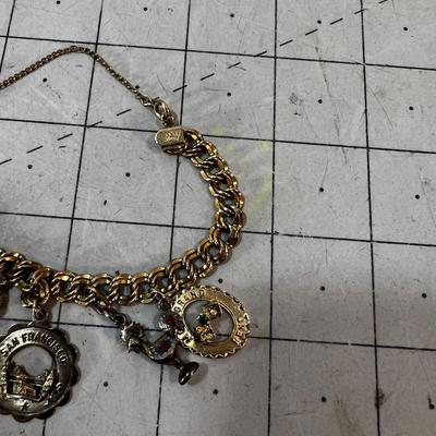12K Gold Filed Charm Bracelet 