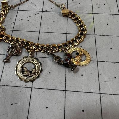12K Gold Filed Charm Bracelet 