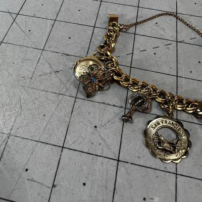 12K Gold Filed Charm Bracelet 