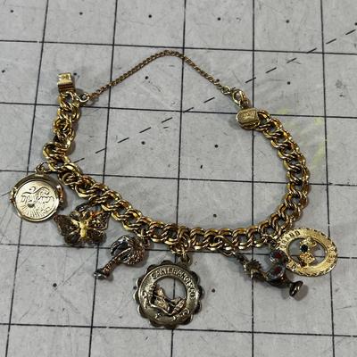 12K Gold Filed Charm Bracelet 