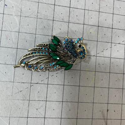 Peacock Jeweled Clip 