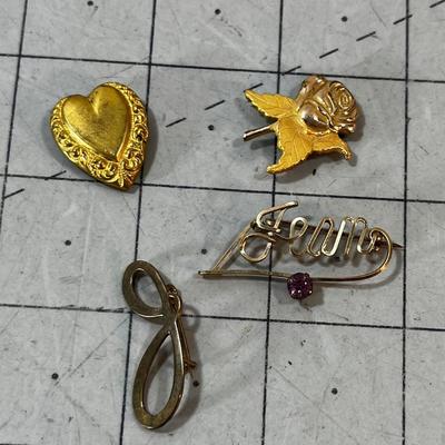 Vintage Pins "J" Jean and others