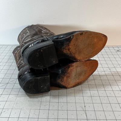 VALADEZ Brown Hand Crafted Eel Skin 