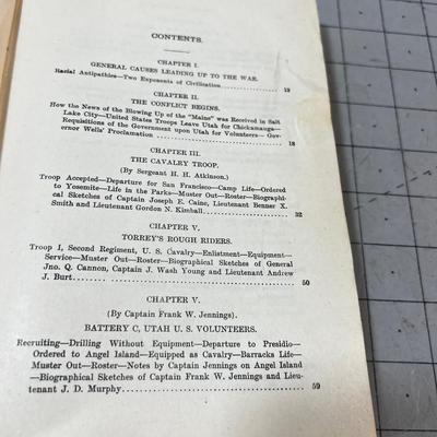 History of the Utah Volunteers in the Spanish American War Dated 1900 