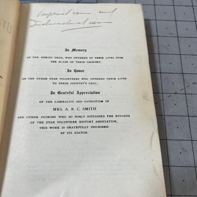 History of the Utah Volunteers in the Spanish American War Dated 1900 