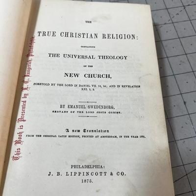 The True Christian Religion 1875 by Swedenborg 
