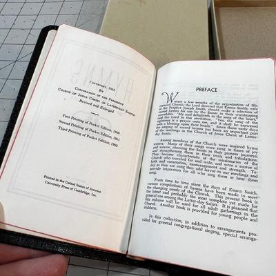 SMALL leather Bound LDS Hymns Book  Dated 1962 