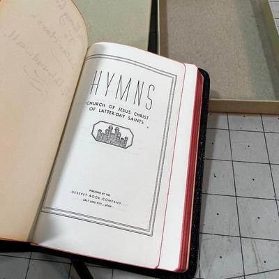SMALL leather Bound LDS Hymns Book  Dated 1962 