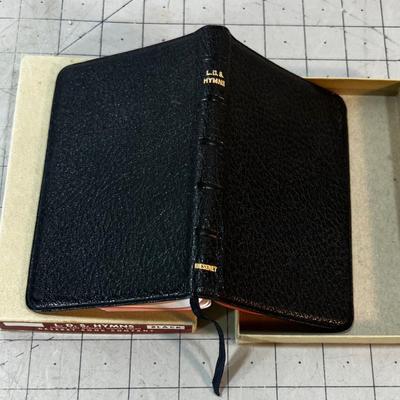 SMALL leather Bound LDS Hymns Book  Dated 1962 