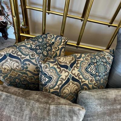 Blue ish Pile of Pillow (6) 