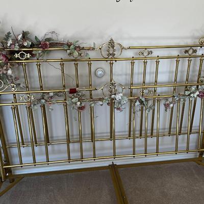 King Size BRASS Bed with Rails. 