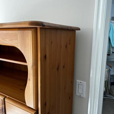 Knotty Pine Armoire Dresser Drawer Shelf 