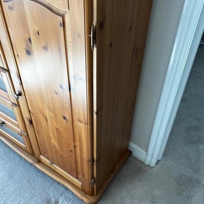 Knotty Pine Armoire Dresser Drawer Shelf 