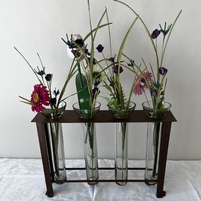 Unique Flower Vase with 4 Tubes 