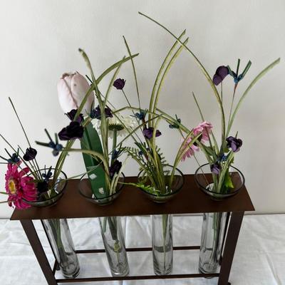 Unique Flower Vase with 4 Tubes 