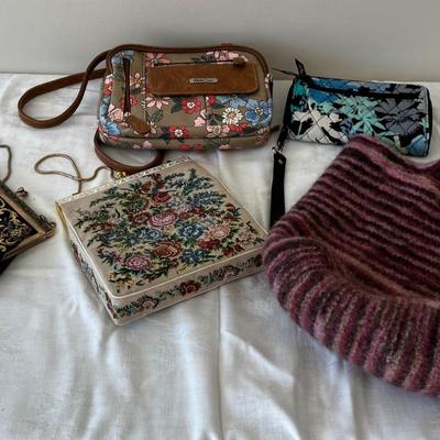 5 Purses Vintage Tapestry Style 