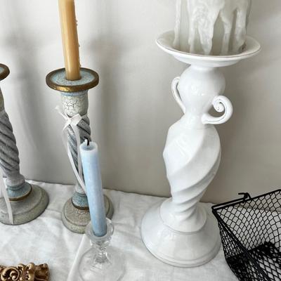 Candle Sticks, Frames and Misc. DÃ©cor' Lot
