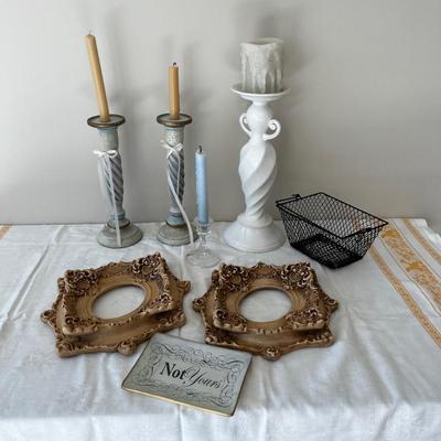 Candle Sticks, Frames and Misc. DÃ©cor' Lot