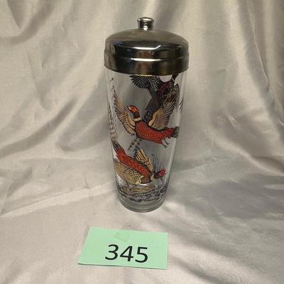 Vintage pheasant cocktail shaker
