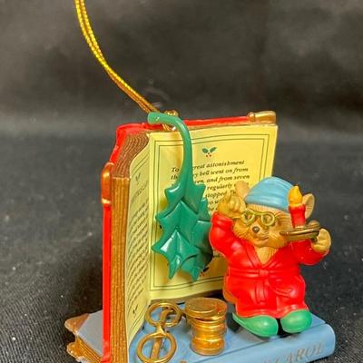 Westmar Miniature Scene Christmas Ornament Mouse Reading 