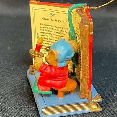 Westmar Miniature Scene Christmas Ornament Mouse Reading 