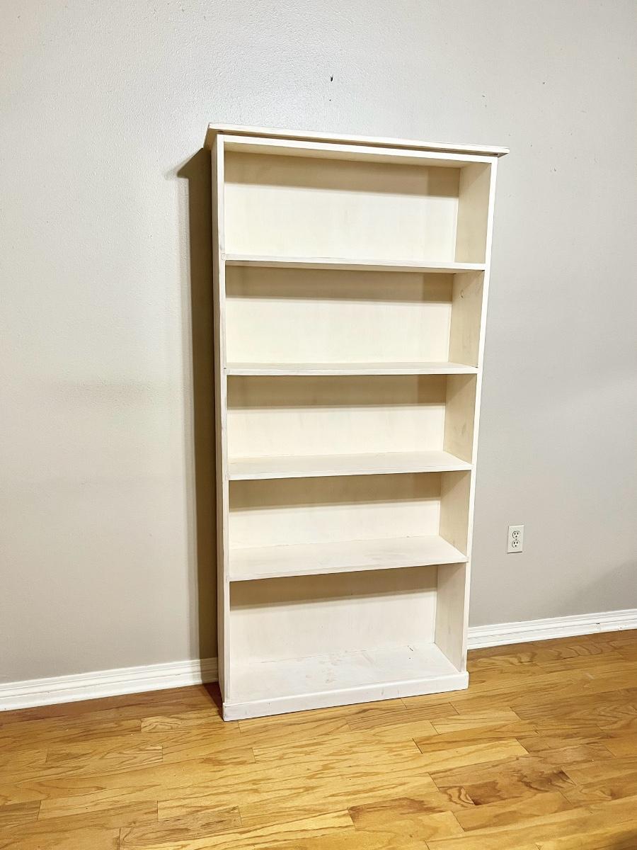 Solid Wood Cream Colored Bookcase