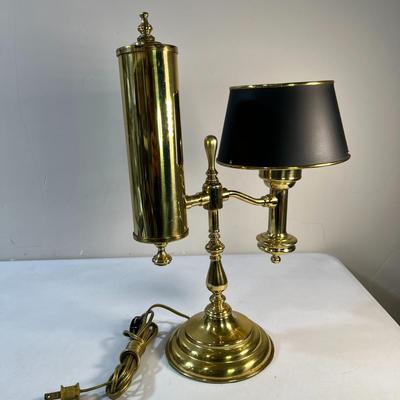 COLONIAL STYLE OIL LAMP TABLE LAMP WITH BLACK METAL SHADE