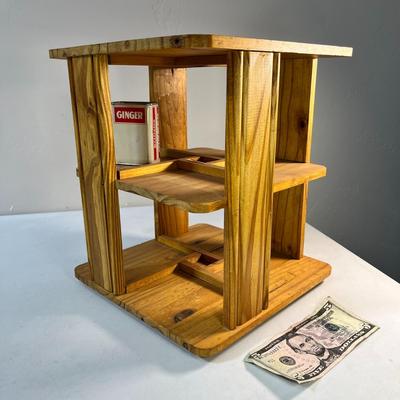 WOODEN REVOLVING SPICE RACK LAZY SUSAN STYLE 3-TIER