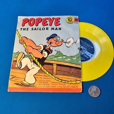 VINTAGE POPEYE THE SAILOR MAN, SCUFFY THE TUGBOAT 78rpm RECORD