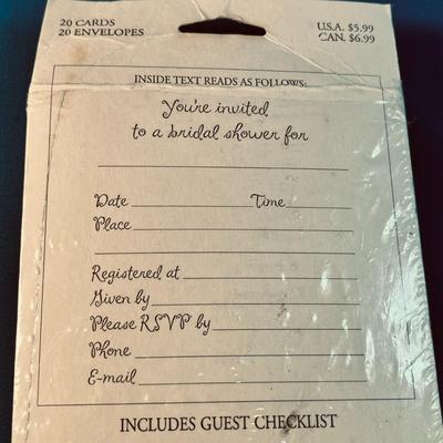 SWEET BRIDAL SHOWER INVITATIONS NEW IN PACKAGE 20 COUNT