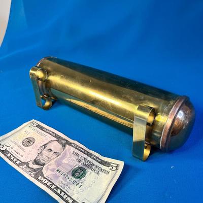 VINTAGE COPPER AND BRASS TUBULAR PLANTER