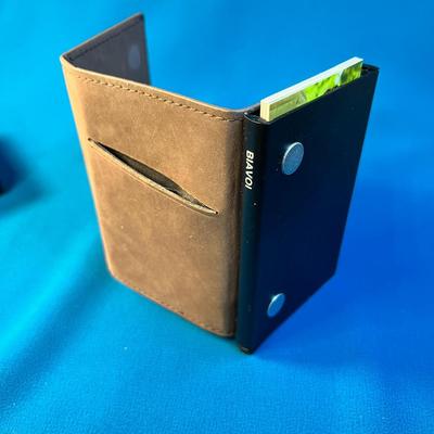 SPECIALTY BUSINESS CARD WALLET WITH DISPENSER, SUEDE-LIKE COVER, NEW IN BOX