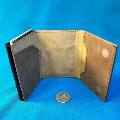 SPECIALTY BUSINESS CARD WALLET WITH DISPENSER, SUEDE-LIKE COVER, NEW IN BOX