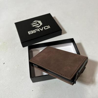 SPECIALTY BUSINESS CARD WALLET WITH DISPENSER, SUEDE-LIKE COVER, NEW IN BOX