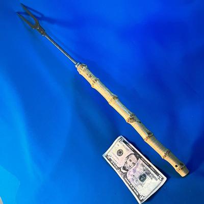 EXTRA LONG BARBEQUE FORK w/ BAMBOO? HANDLE  MADE IN JAPAN