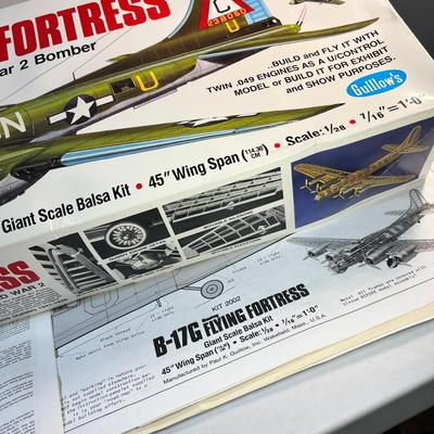 B-17G BOEING FLYING FORTRESS WWII BOMBER MODEL GIANT SCALE BALSA KIT 