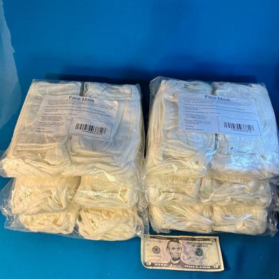 WHITE COTTON FACE MASKS NEW IN PACKAGE 6 PKGS. OF 100 for 600 TOTAL