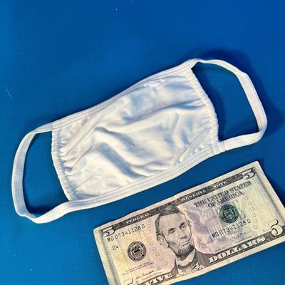 WHITE COTTON FACE MASKS NEW IN PACKAGE 6 PKGS. OF 100 for 600 TOTAL